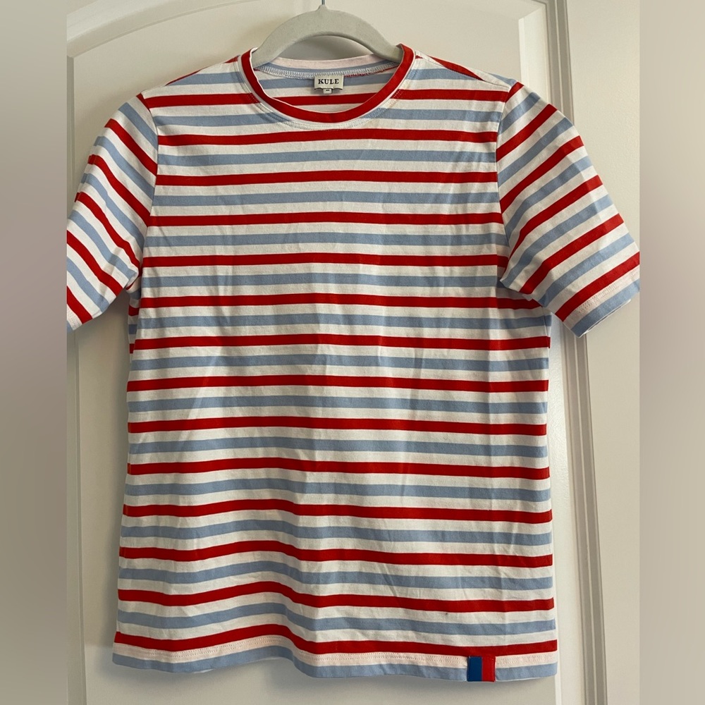 KULE the modern striped tee, rarely worn, boxy shape